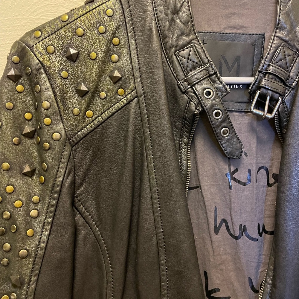 Studded black leather jacket